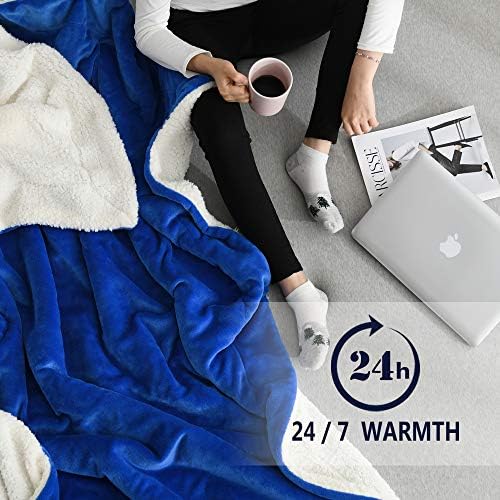 NANPIPER Flannel Blanket Reversible Sherpa Throw Blanket Super Soft Fuzzy Plush Fleece for Bed/Couch Lightweight(50"x60",Princess Blue) - Image 2