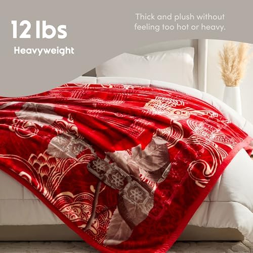 Nestl Korean Mink Blanket King Size - 12 Lbs Velvet Fleece Korean Blanket - 2 Ply Warm & Thick Winter Blanket - Wrinkle & Fade Resistant - 87 x 94 Inches (Maroon) - Image 4