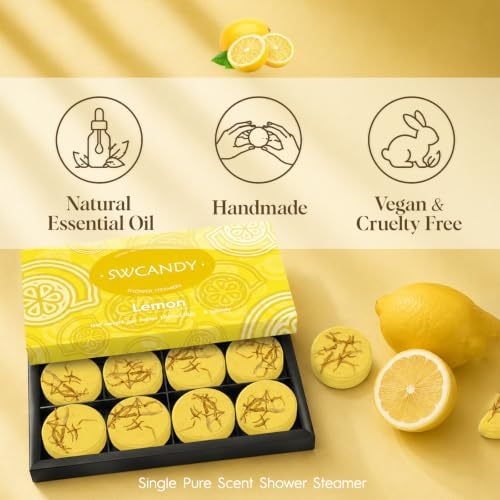 SWCANDY Lemon Shower Steamers 8 Pack, Home Spa Self Care - Image 6