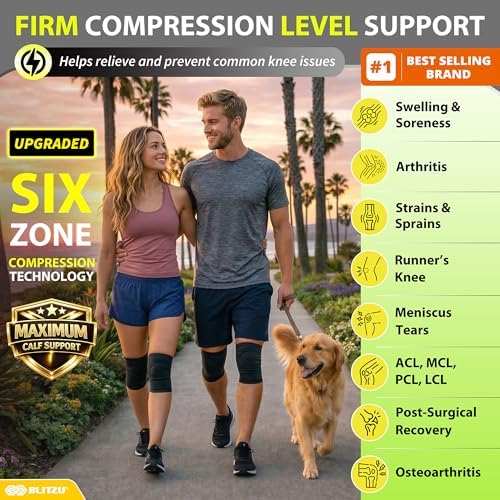 Knee Brace Men & Women, Knee Compression Sleeve Support Wrap Tendonitis S - Image 2