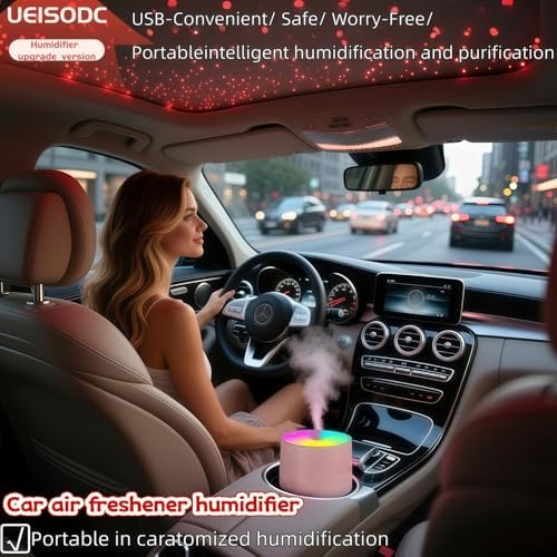 UEISODC Bedroom Humidifier, USB Mini Portable Humidifier with Ultrasonic Nano-Fine Mist, Auto Shut-Off, Rotatable Design, Quiet Operation, and Easy Refilling & Cleaning - Image 6