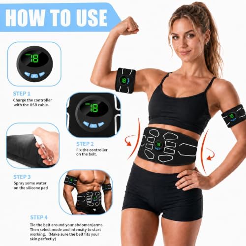 Electronic Muscle Stimulator, Abs Toner, Full Body Fitness Gear Men Women - Image 5
