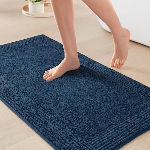 Madison Park Splendor Reversible 100% Cotton Bath Rug, 17 x 24, Navy by MADISONPARK