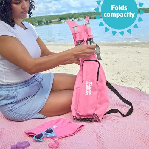 Bright Starts Pop 'N Sit Portable Booster, Indoor/Outdoor Use, Floor Seat with Feeding Tray, Pink, 6 Mos - 3 Yrs - Image 5