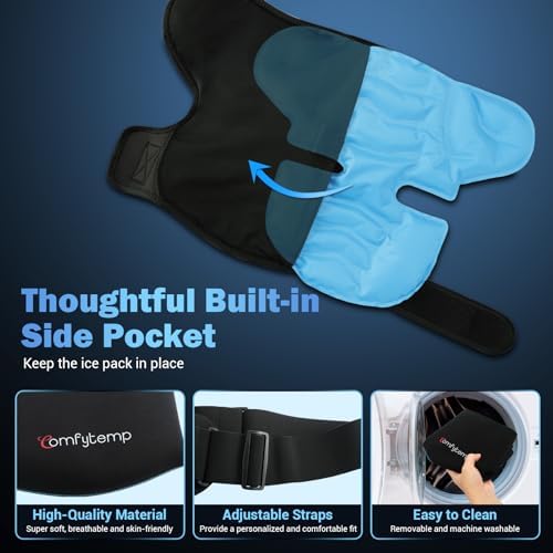 Comfytemp Shoulder Ice Pack Wrap, Rotator Cuff Shoulder Brace Cold Therapy - Image 3