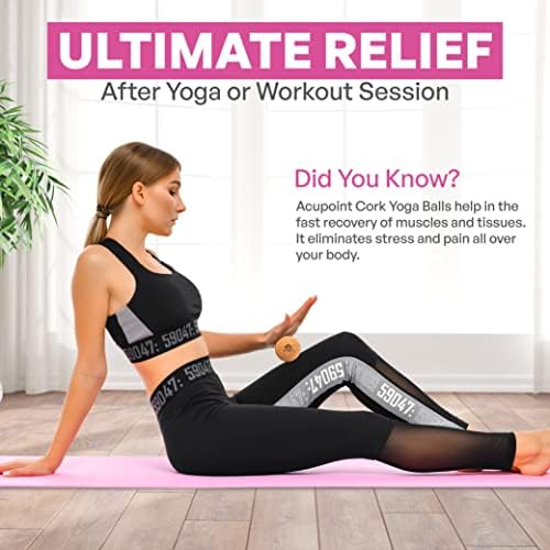 Acupoint Physical Massage Therapy Lacrosse Ball Set Ideal for Yoga Deep Tissue Massage Trigger Point Therapy and Myofascial Release Physical Therapy Equipment Back Foot Plantar Fasciitis (Cork) - Image 3