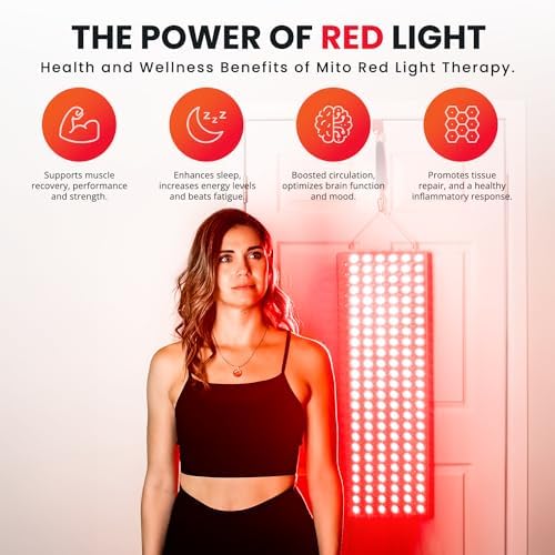 Mito Red Light - MitoMEGA 2.0 Red Light Panel - Red Light Therapy for Face and Neck – Red Light Therapy Panel - Red Light & Near Infrared Red Light Therapy - At-Home Red Light Therapy for Body - Image 3