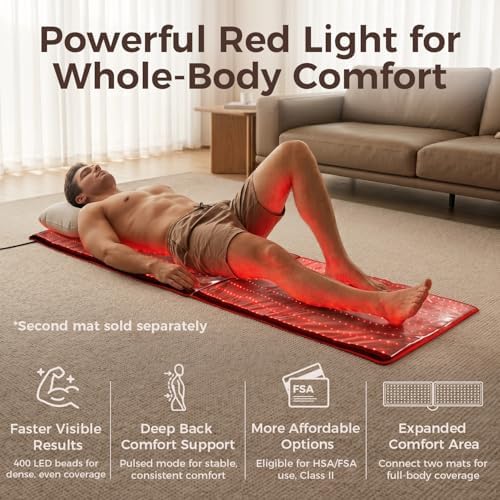 BestQool Red Light Therapy Mat, FSA-HSA Red Light Therapy for Body, 400 LED - Image 2