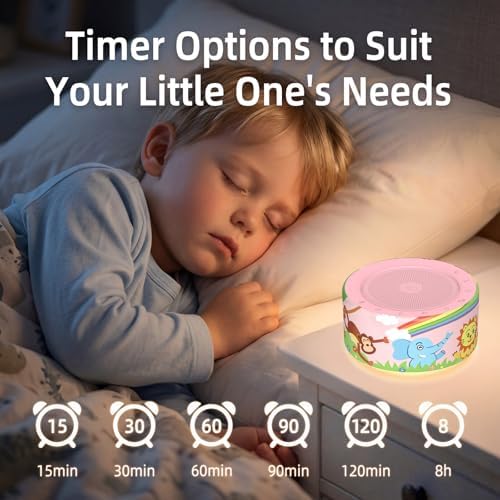 Kipcush White Noise Machine for Baby & Adults, Sleep Sound Machine with 30 Soothing Sounds, 8-Color Night Light, Memory Function, White Noise for Sleeping, Nursery, Office, Travel, Relaxation - Image 4