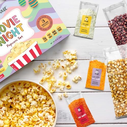 Easter Basket Stuffers Movie Night Popcorn Gift Set, Gourmet Popcorn Seasoning Variety Pack and Kernels, 3 Color Kernels and 5 Flavorings, Non-GMO, Gluten Free, Family Easter Gifts For Teens, Kids, Adults, 10 Pack - Image 4