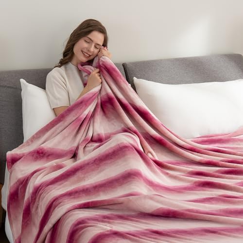 Berkshire Blanket-Classic Heavyweight Soft Printed VelvetLoft® Plush Blanket, Full/Queen Size Soft Fuzzy Warm Blanket for Couch Sofa Bed, Purple Pitch, 90in x 90in - Image 3