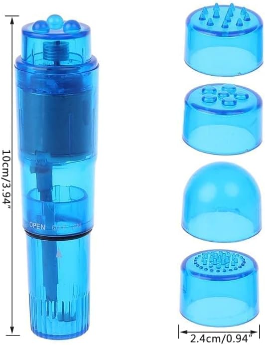 Small Mini Massager Portable Pen for Face, Neck, Head,Back Massage with 4 Heads (1PC Blue) - Image 4