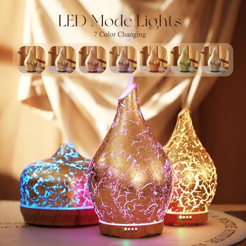 Porseme Essential Oil Diffuser 280ml Handmade Glass Diffuser 7H Runtime - Image 2