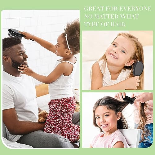 Epakh 12 Hair Brush Comb Set Wet Detangling Mini for Travel, Black - Image 4