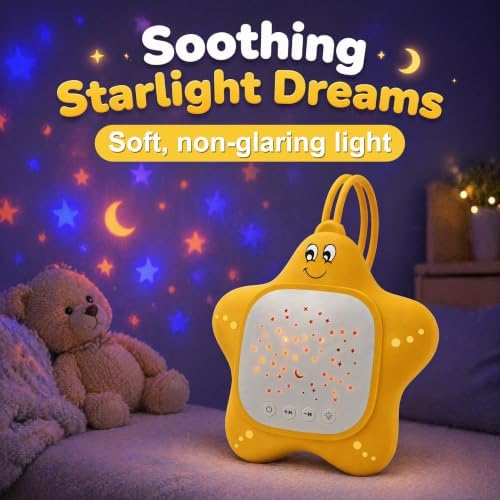 Portable White Noise Sleep Soother Baby Sound Machine with Star Projector - Image 2