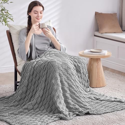Knitted Weighted Blanket for Adult, No Beads Heavy Blanket 60"x80" 10lbs - Image 7