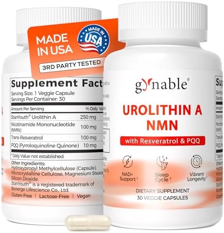 Gynable Urolithin A Supplement with NMN & PQQ, Cellular Energy by GynableVevoec