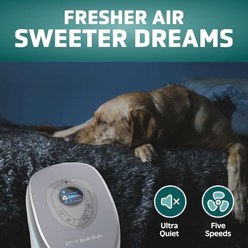 GermGuardian Air Purifier with Genuine HEPA 13 Pet Pure Filter, Removes 99.97% of Pollutants, Covers Large Rooms up to 915 Sq. ft. in 1 Hour, UV-C Light Helps Reduce Germs, 28", White, AC5250WPT - Image 3