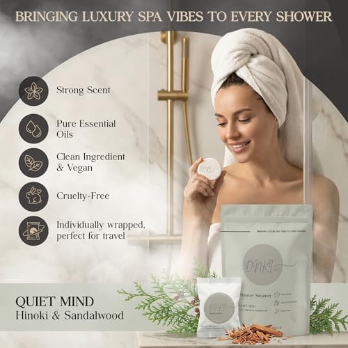 Sandalwood Shower Steamers Aromatherapy 6 Pack – Hinoki Sandalwood Shower Steamer for Relaxation, Self Care & Stress Relief – Woody Spa Shower Bombs for Women & Men, Shower Steamer for Men - Image 2