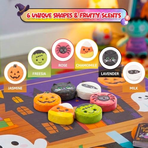 Halloween Bath Bombs, 6 Spooky Designs, Fizzing Bath Bomb Gift Set - Image 6