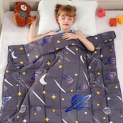 yescool Star Weighted Blanket 10 Pounds Twin Cooling Weighted Blanket, Galaxy Moon Heavy Blanket for Sleeping, Weighted Throw Blanket Gifts for 80-110lbs, 40"x60" - Image 6