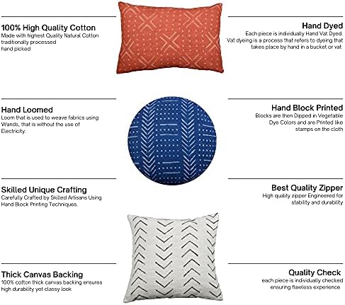 Trade Star Handmade Throw Pillow Cover Handloomed Cushion Case 100% Cotton Cushion Cover Designer Cushion Cover Luxurious Pillow Cover Decorative Oblong for Living Room (Rust Solid 14X36 INCHES) - Image 5
