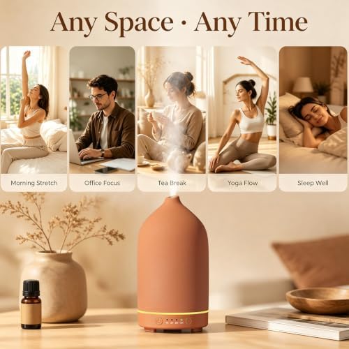 Gooamp 200ML Ceramic Essential Oil Diffuser for Home, Stone Diffuser - Image 7