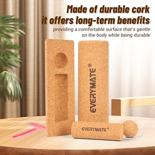 EVERYMATE Cork Balance Board Kit, Foot & Ankle Strengthener with Massage Roller/Ball,Balance Board Half & Half-Moon Ball, for Enhance Mobility & Prevent Falls Improve Foot Function for Home/Office/Gym - Image 4