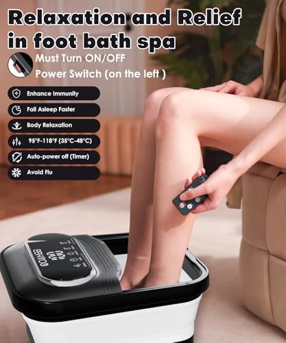 OOAMBB Collapsible Foot Spa with Heat, Bubble, Temp Control, Black - Image 2
