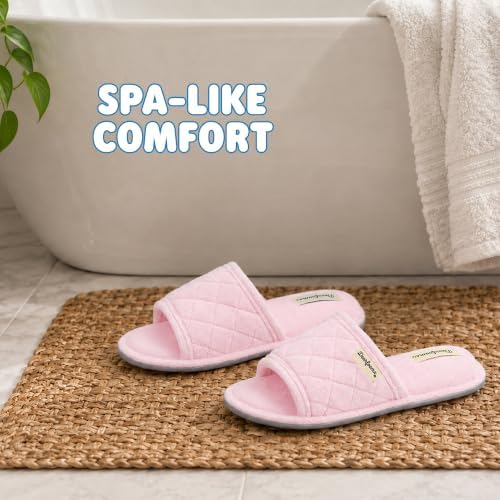 Dearfoams womens Slipper Memory Foam Summer House Shoe Beatrice Terry Slide - Image 2