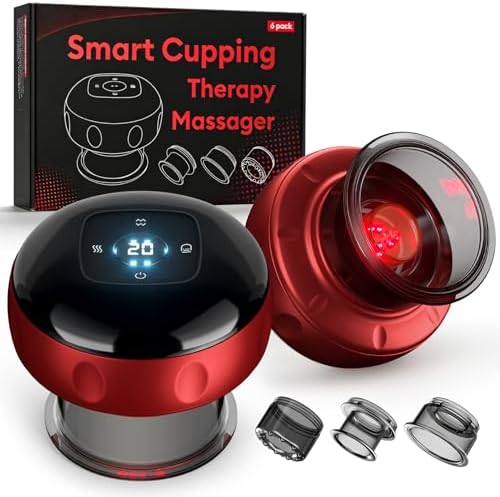 6 Pack Cupping Set,Smart Cupping Massager,Cupping Set with 2 Modes for Targeted Muscle Soreness,Tighter Skin,Cupping Kit with 20 Levels Suction and Heat by Cakoutanb