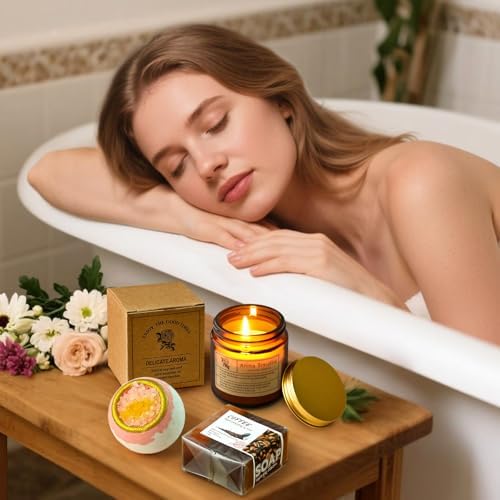 Golray Spa Gifts for Women, Brown Relaxing Bath Gift Set with Coconut Mug & Coffee Soap, Self Care Kit for Mom Her Friends Sister Wife, Unique Mothers Day Gifts Get Well Soon Gift Idea - Image 3