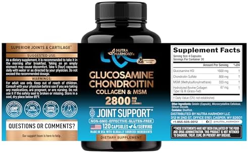 Glucosamine Chondroitin MSM Collagen - Joint Supplements 2800 mg - 120 Caps - Image 2