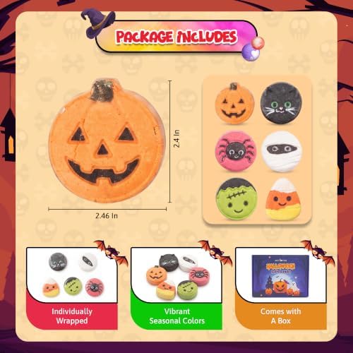 Halloween Bath Bombs, 6 Spooky Designs, Fizzing Bath Bomb Gift Set - Image 7