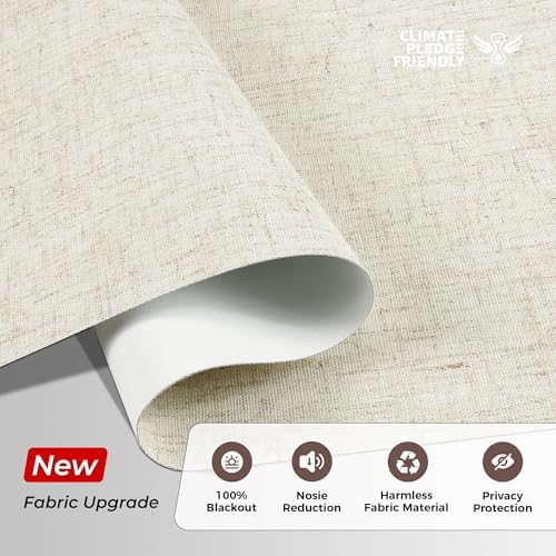 Allesin zen No Drill No Tools Blackout Roller Shades for Windows, 100% Blackout Linen Fabric,Renter-Friendly,UV Protection,Cordless Roller Blinds for Home, Office, Bedroom(Linen,28.5x48) - Image 3