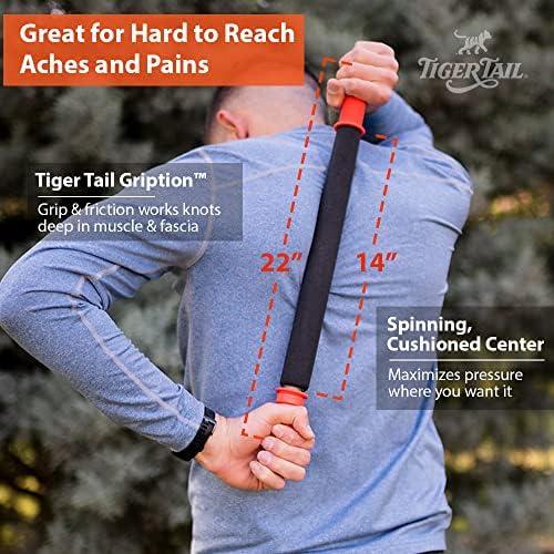 Tiger Tail 22in Massage Stick Portable Roller, Handheld, Deep Tissue Foam Roller, Body Massage and Myofascial Release Tool for Legs, Neck, Calves, Thighs, Shins & Back, The Long One 22, Made in USA - Image 2