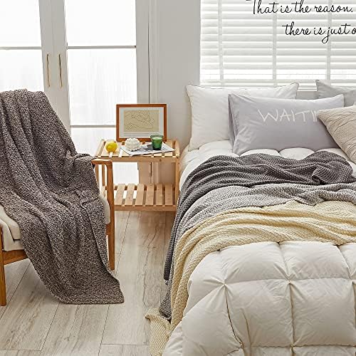 Longhui bedding 100% Cotton Knitted Throw Blanket – Coffee, Soft & Cozy, Machine Washable, 60"x80" – Perfect for Living Room, Couch, Sofa, Bed or Travel - Image 6