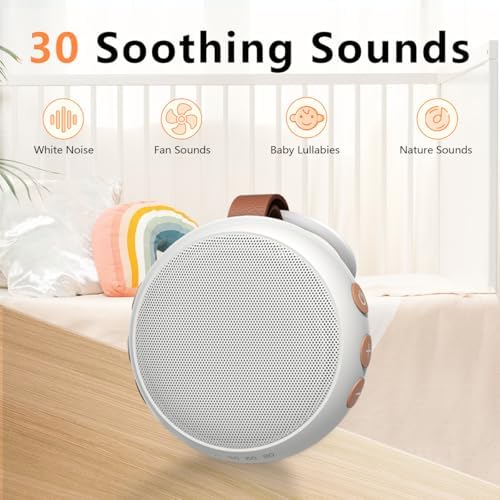 Portable Sound Machine Baby White Noise Machine Travel Noise Machine with 30 Soothing Sounds for Newborn Kids Adults Battery Sleep Brown Noise Masker 4 Timers Memory Function for Travel Home Office - Image 2