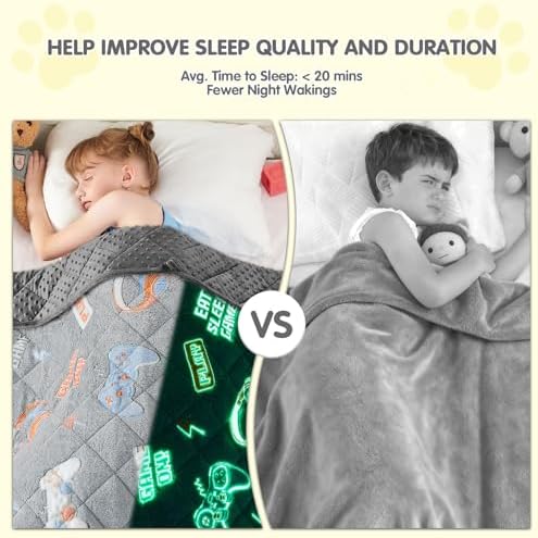 yescool Weighted Blanket 3 Pounds Weighted Lap Blanket, Glow in The Dark Gaming Heavy Blankets, Warm Minky Weighted Throw Blanket Gifts for 20-40lbs, 36"x48" - Image 3