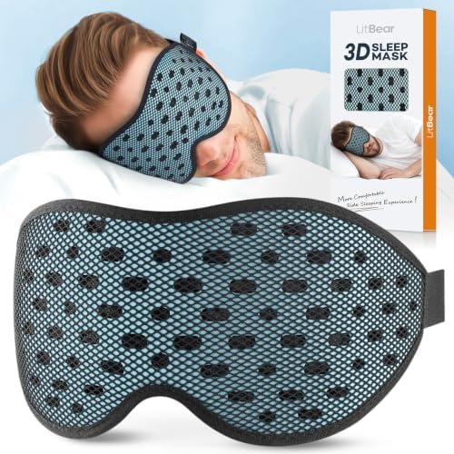 LitBear Breathable Sleep Mask, 3D Eye Mask Sleep for Side Sleeper Women Men by LitBear