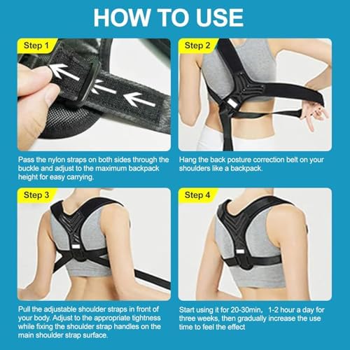 Posture Corrector for Men and Women, Adjustable Back Brace, Comfortable & Breathable Clavicle Straightener, Providing Pain Relief from Bad Posture, Waist, Neck, Back Pain (Medium) - Image 5
