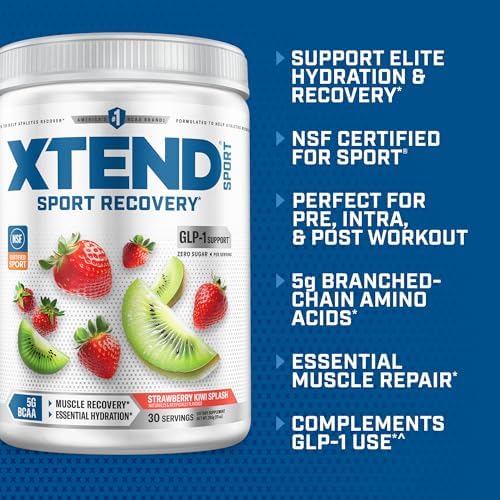 Xtend Sport BCAA Powder for Recovery, Strawberry Kiwi Splash, 30 Serv - Image 3