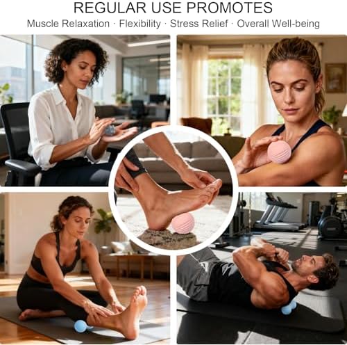 HODEMI Peanut Massage Ball Set, 3 Pack Peanut Roller, Textured Massage Ball & Trigger Point Ball for Deep Tissue Massage and Myofascial Release for Back, Neck, Hip and Foot with Mesh Bag - Image 6