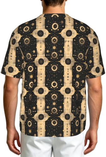 Men's Scrub Top,V-Neck Spill Wrinkle Resistant,3 Pockets-Sacred Geometry Shapes (1) - Image 2
