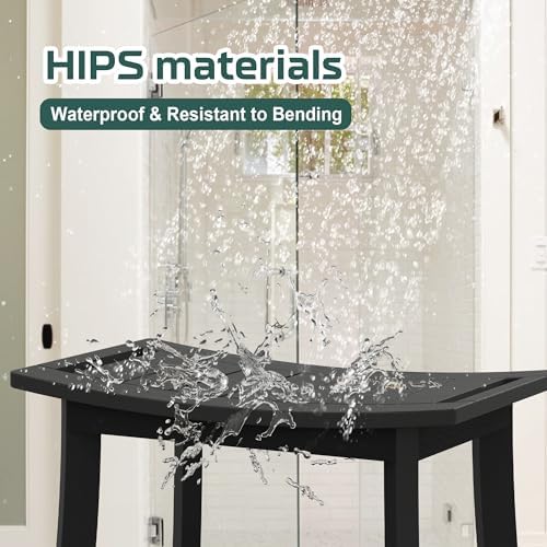 Waterproof HIPS Shower Bench for Inside Shower, Shower Stool, Black - Image 4