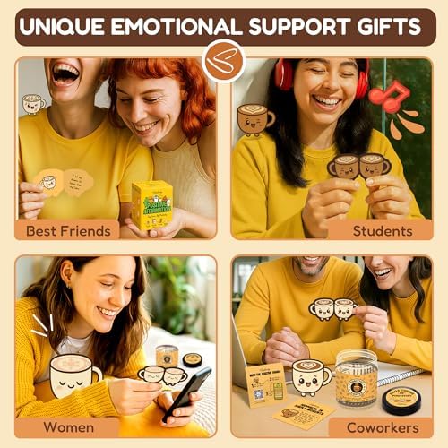 STOFINITY Positive Coffee Jar, 60 Affirmation Cards and Wood Stand - Image 6