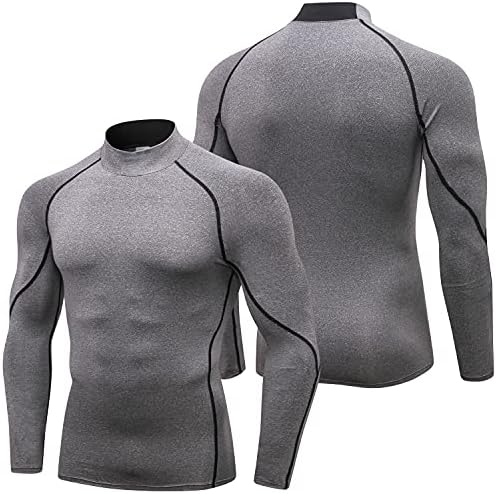 SPVISE Men's Compression Shirts Long Sleeve Mock Turtleneck Workout Tops - Image 3