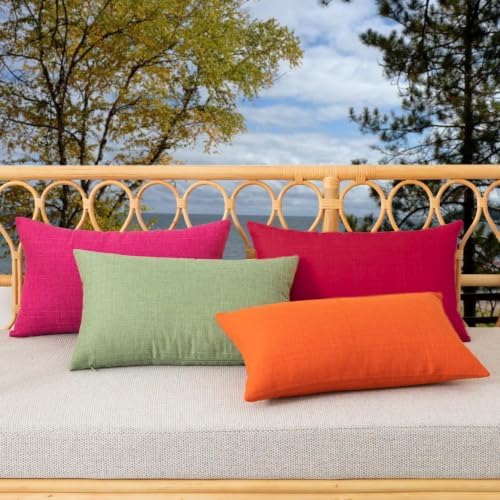 Kevin Textile Outdoor Waterproof 12”x20” Pillow Covers 2 Pack, Xmas Red - Image 4
