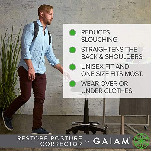 Gaiam Restore Posture Corrector for Women & Men - Back Straightener Adjustable Straps Compact Brace Support for Clavicle, Neck, Shoulder, Invisible Pain Relief - Image 4