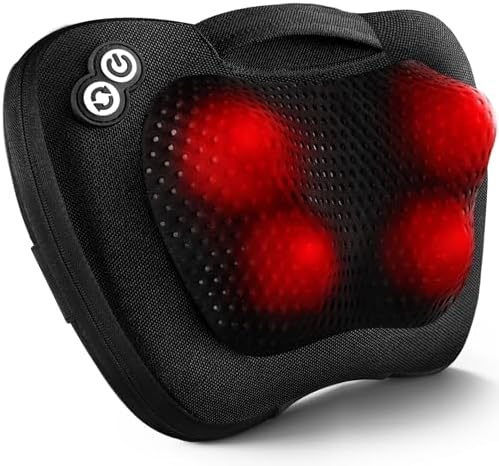 VIKTOR JURGEN Back Massager Neck Massager with Heat, Massage Pillow Gifts for Mothers Day & Fathers Day, Electric Shiatsu Shoulder Massager, Deep Kneading Massager for Back Pain, Neck Pain by VIKTORJURGEN